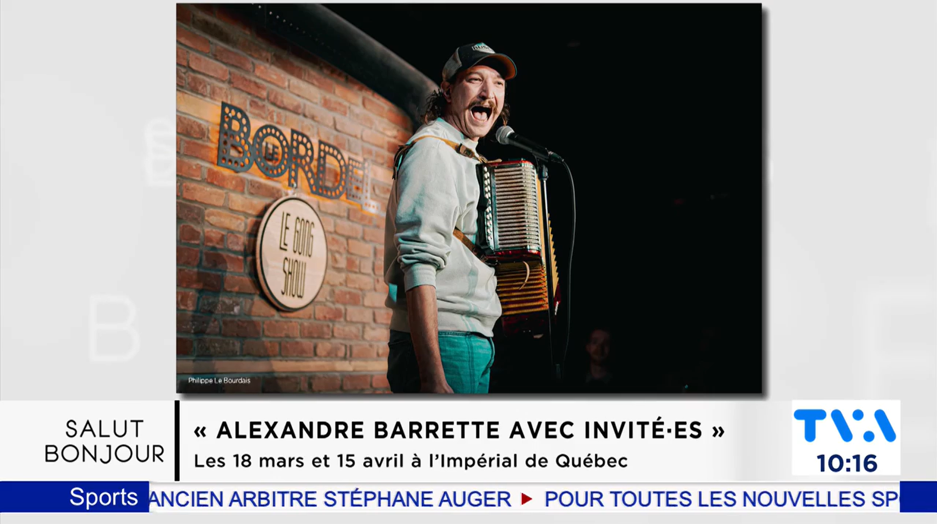 Alexandre Barrette lance des fleurs à deux humoristes de la relève