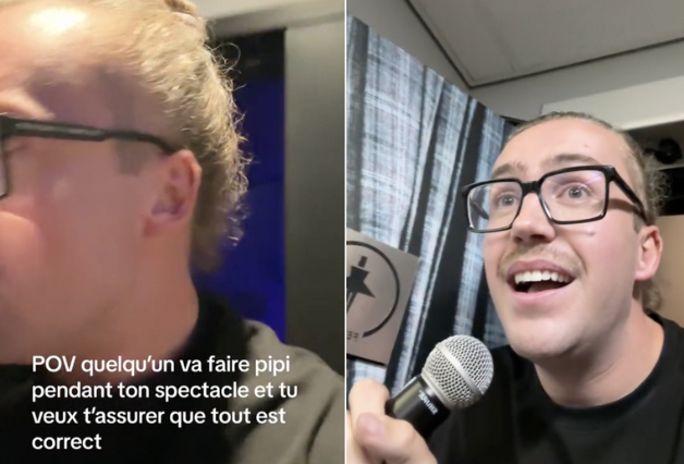Moment surréel dans un spectacle de Mathieu Dufour