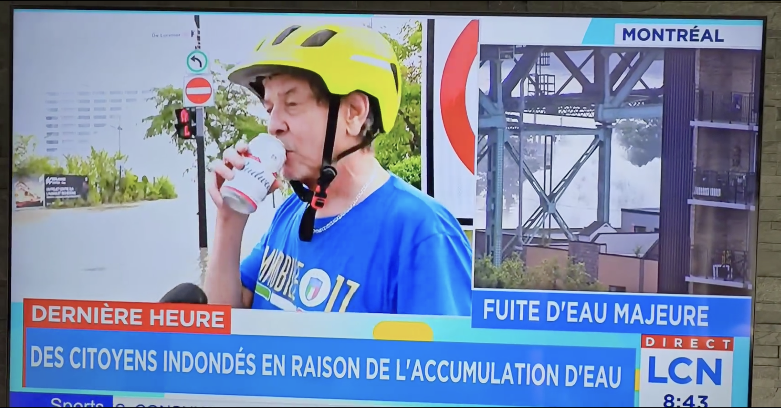 Une Budweiser à la main, un citoyen devient viral en direct à TVA