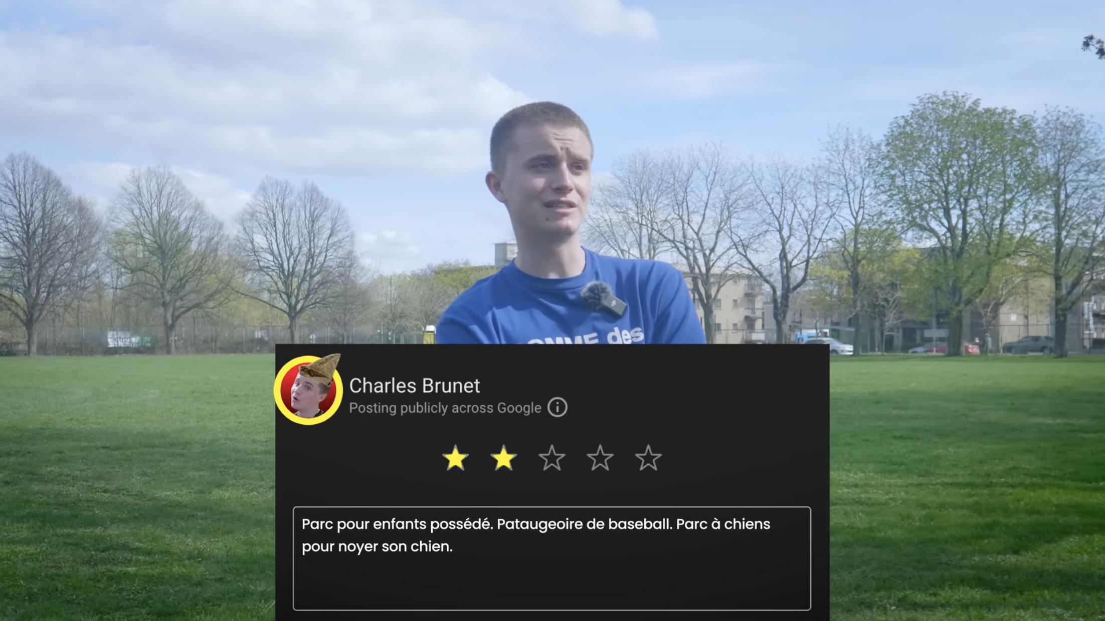 L’humoriste Charles Brunet visite les pires parcs de Montréal dans une vidéo hilarante!